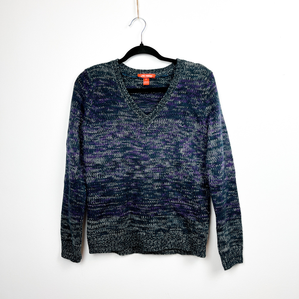 Joe Fresh Purple & Blue Knit Crew Neck Sweater